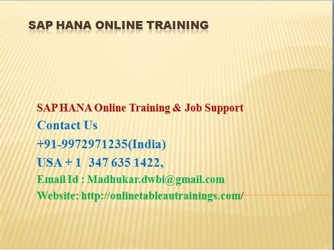 SAP HANA Online Course and certification