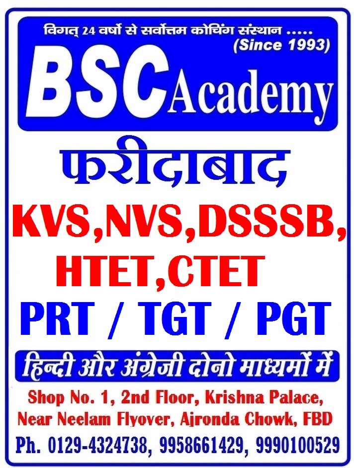 KVS COACHING IN FARIDABAD BSC ACADEMY FARIDABAD