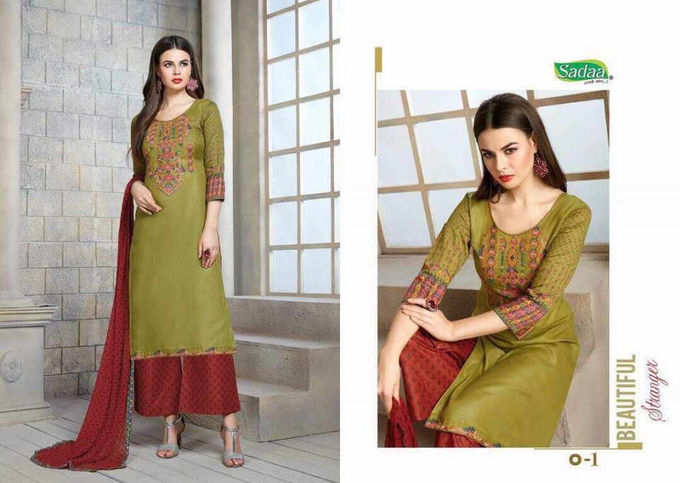 Omkara by sadaa glace cotton suits at wholesale  moq- full set  no of 